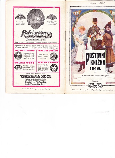 Poštovní knížka 1916 s reklamou 001